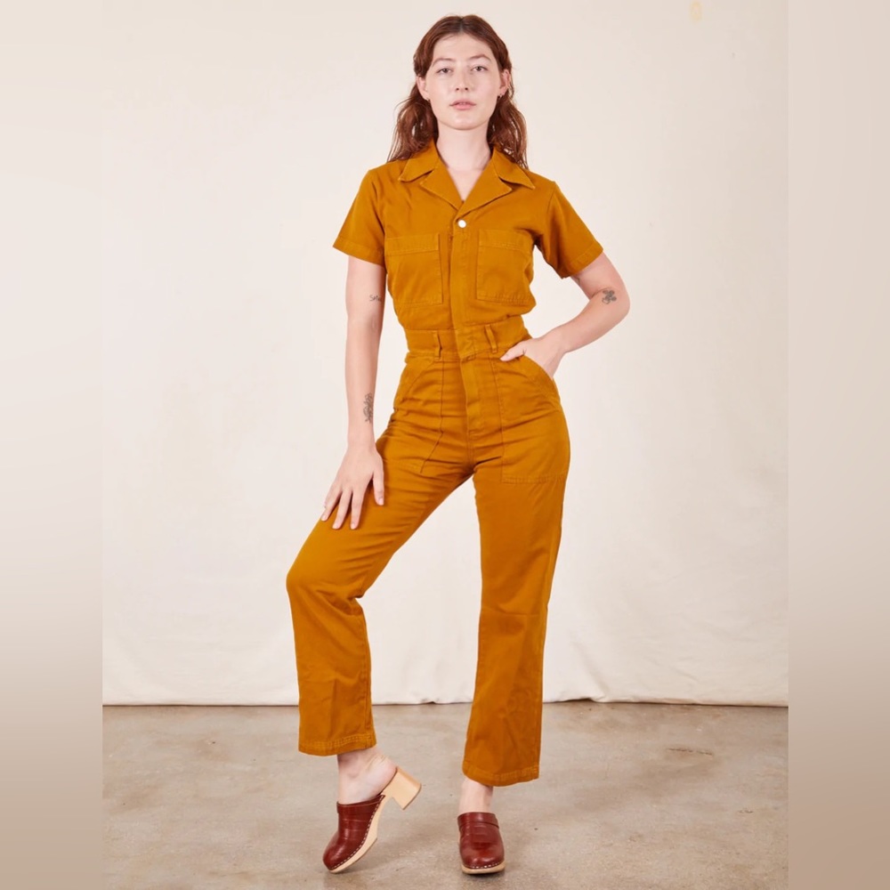 Big Bud Press short sleeve jumpsuit - spicy mustard